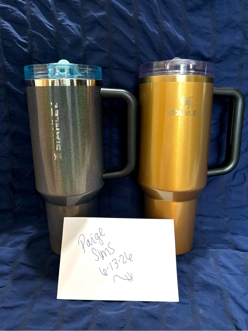 Stanley 40oz Quencher Limited Edition Midnight Glitz & Copper Tinsel Bundle